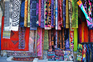 textiles for sale at the Monastiraki agora